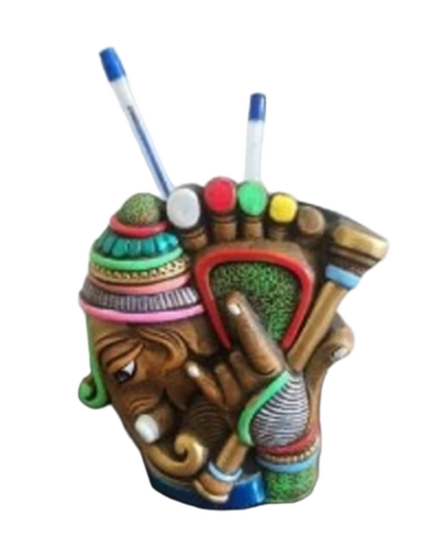 Terracotta Clay Big Pen Stand - Color: Comes In Various Colors