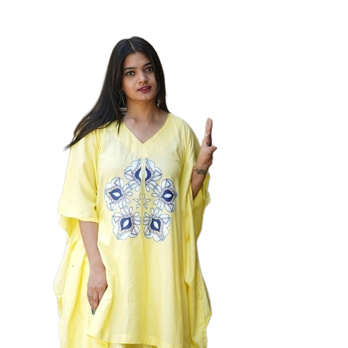 Yellow Color Ladies Kaftan Kurti