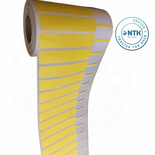 Colour Half Gum Jewellery Barcode Labels - Durable Rectangle Stickers, Yellow, Multiple Sizes, Smudge Resistant