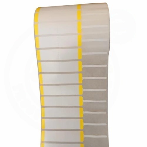 Jewellery Tags And Barcode Labels With Yellow Band - Various Sizes, Yellow Sticker, Waterproof, Smudge-Proof, Lightweight