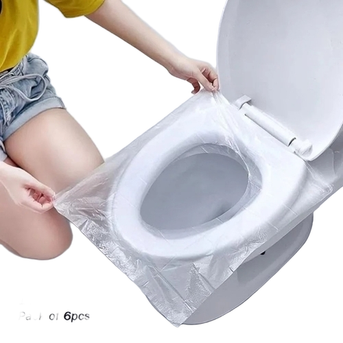 Disposable Toilet Seat Cover - PVC Material, Round Shape, Transparent, Lightweight Sheet | Single Use, Flushable, Biodegradable, Travel Friendly, Soft Texture