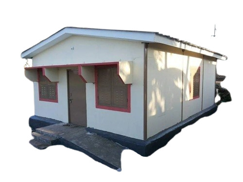 Prefabricated Guest House - Steel, Metal Roof, White, Four Windows | Modular Design, Quick Installation, Weather Resistant, Insulated Walls, Lockable Doors