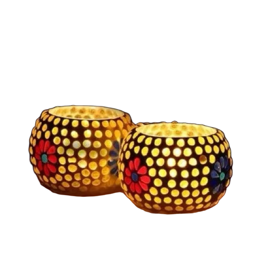 Glass Mosaic Candle Holders
