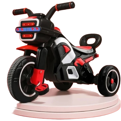 Kidsmate Ranger Bike Pedal Tricycles - Plastic Wheels, Push Handle, LED Lights | Musical Horn, Sturdy Frame, Ergonomic Seat