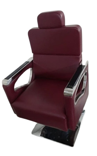 Maroon Hydraulic Salon Chair - Leather, Standard Size, Maroon | Hydraulic Lift, Ergonomic Design, Reclining Backrest, 360 Swivel