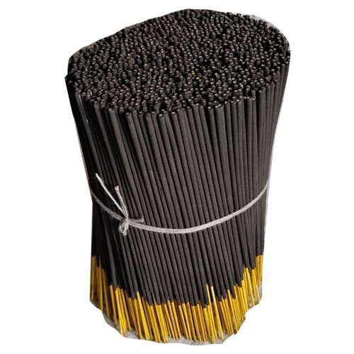 Black Round Raw Incense Stick - Natural Ingredients Hand Rolled Uniform Thickness | Eco-Friendly Chemical Free Long Burning Consistent Aroma