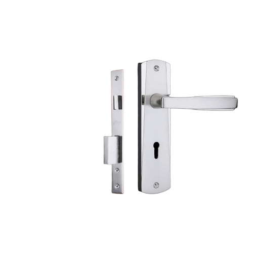 Mortise Door Lock Handle Set - Metal Square Shape Silver Polish | Secure Locking Smooth Operation Anti Corrosion