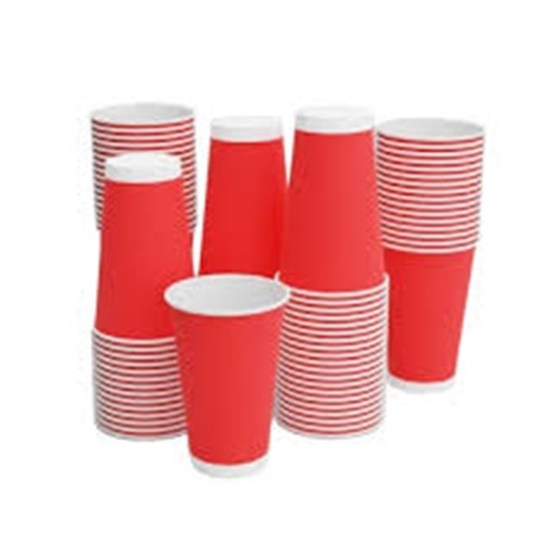 Paper Cups - Lightweight Food Grade Red, Disposable, Leak Proof, Eco Friendly, Heat Resistant, Stackable