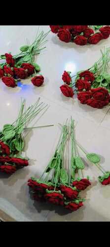 Artificial Red Rose Flower - Durable Eco-Friendly Fireproof, Washable Fade-Resistant Decor