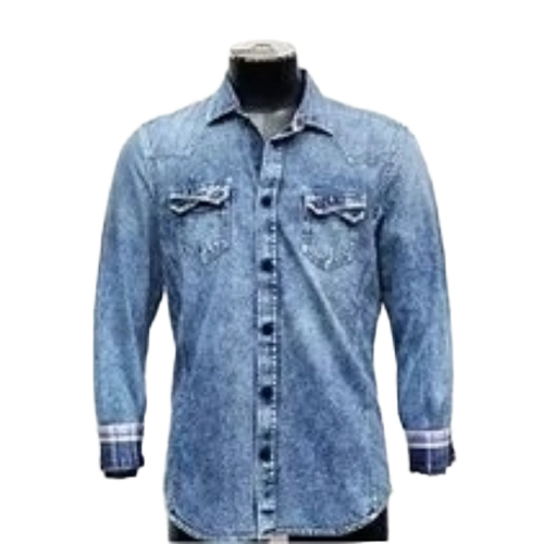 Denim Shirt - Denim, All Size, Full Sleeves | Anti Wrinkle, Washable, Skin Friendly