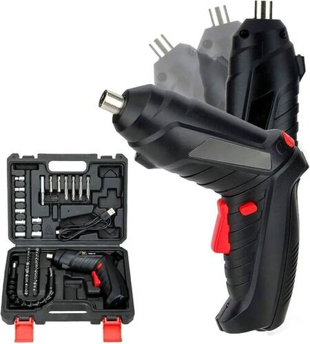 Electric Screw Driver Set - Standard Size, Black, Electric Power | Durable, Long Lasting, 1 Year Warranty