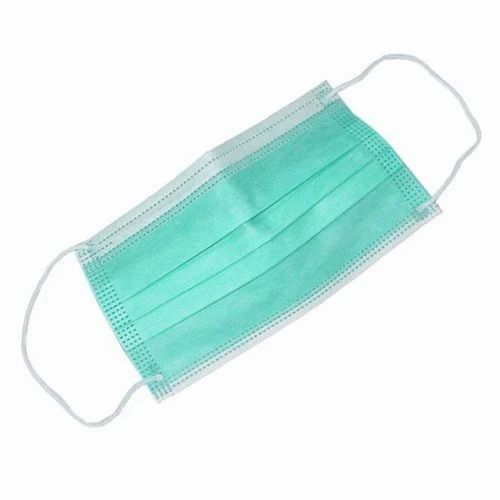 Green Disposable Face Mask - Non-Woven Fabric Standard Size Green | Skin Friendly Comfortable Suitable for All Ages