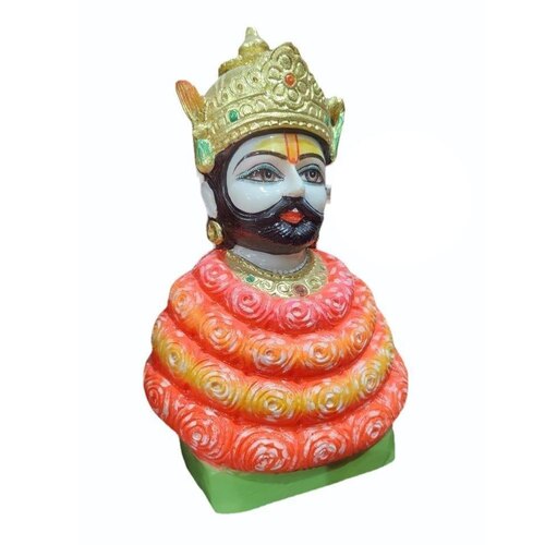 Khatushyamji Marble God Statue - Marble, Standard Size, White | Eco Friendly, Lightweight, Religious Puja