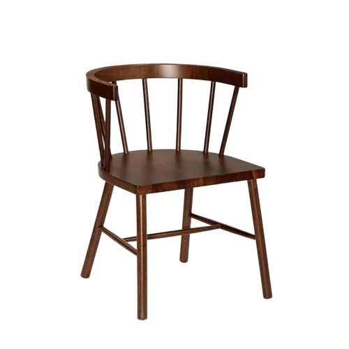 Restaurant Cafe Chair - Wood, Standard Size, Dark Brown | Corrosion Resistant, Eco-Friendly, Moisture Proof, Durable, Termite Free