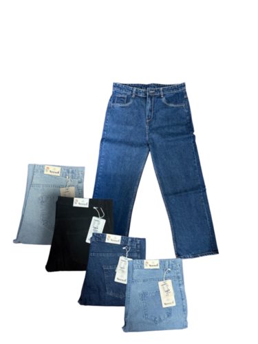 Straight Fit Plain Jeans - Fabric Type: Cotton 3 By 1