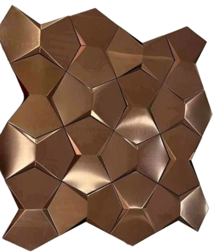 10 Mm Ceramic Blend Copper Import Mosaic Tile - Color: Browns / Tans