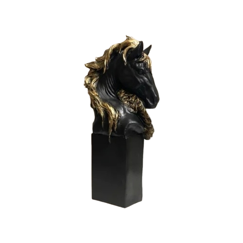 Black Polyresin Horse Head Sculpture
