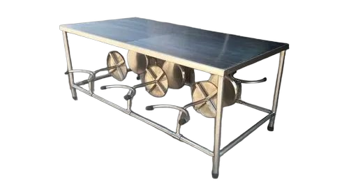 Stainless Steel Canteen Table - SS316, 6x2.5x3 Feet, Silver | Durable, Eco-Friendly, 6 Seater