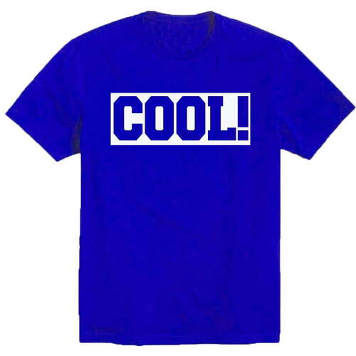 Blue Printed Cotton Men T Shirt