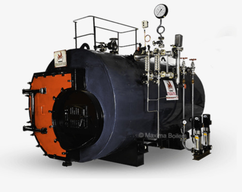 Industrial Steam Boiler - Steel, Standard Size, Black | New, Durable, Long Lasting, Industrial Use