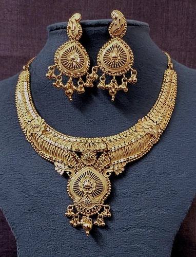 Stylist Necklace Set - A Grade Standard Size, Golden | Women, Engagement, Party, Wedding, Eco Friendly