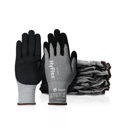 Ansell Hyflex 11-571 Ansi/Isea 105-2024 Cut A4 And En Iso D Gloves - Material: Nitrile