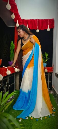 Cotton 3d Printed Saree