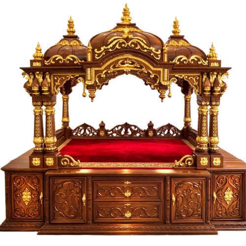 Large Size Design Of Wooden Mandir For Home