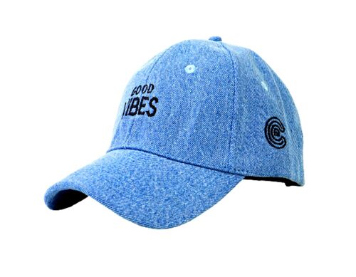 Light Blue Embroidered Denim Cap