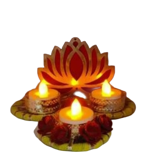 Lotus Stand Tealight Holder - Color: Golden