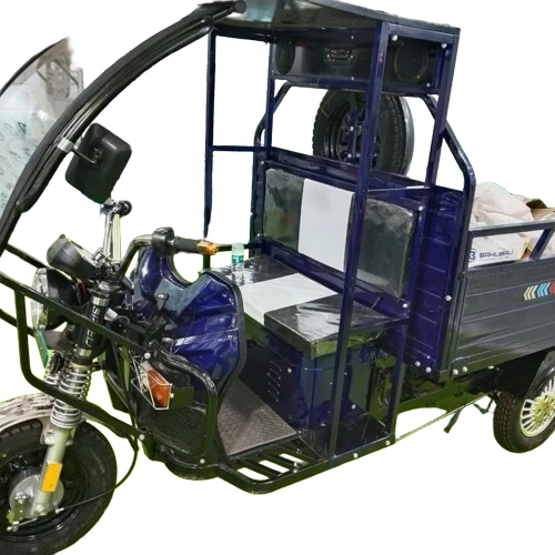 Udaan E Rickshaw & Loader - Steel Body Blue & Black | Energy Efficient Motor High Load Capacity Comfortable Seating