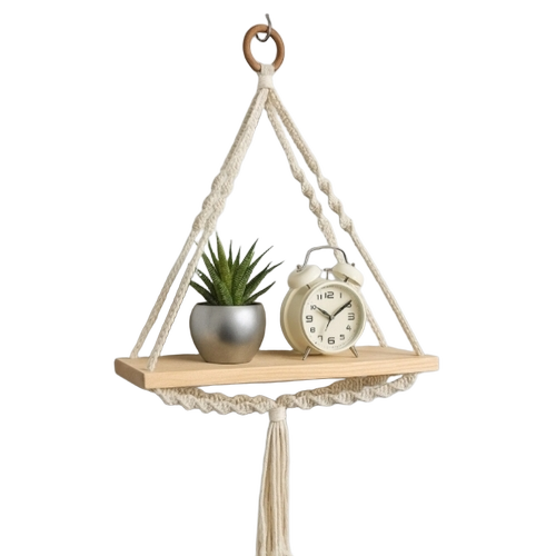 Wall Hangings - Wood Beige Rectangle | Artistic Design Lightweight Handmade Textured Finish Durable Fabric