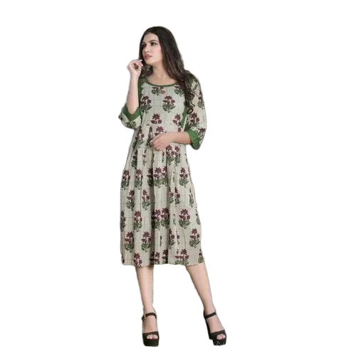 Printed Cotton Kurti - Size: Customized