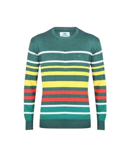 Round Neck Full Sleeve T Shirt - Cotton Customized Size Multiple Colors | Light Weight Breathable Striped Pattern Casual Style