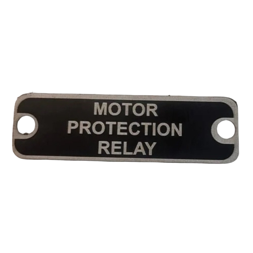 Motor Protection Relay Aluminum Label