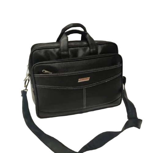 Black Leather Laptop Bag 