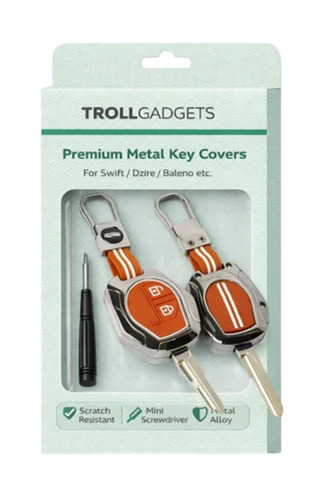 Metal Car Key Cover - Steel Metal, Antique Plating | Durable, Fine Finished, Modern Arts Style