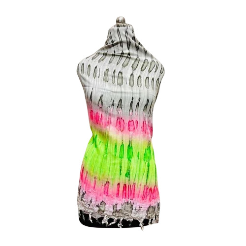120G Gray Printed Rayon Dupatta - Ethnic Region: Indian