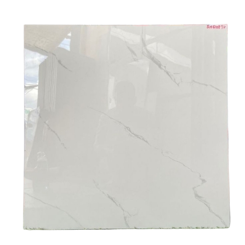 Ceramic Floor Tiles - Customized Square, White, Polished Finish | Durable, Non-Slip, Designer Pattern