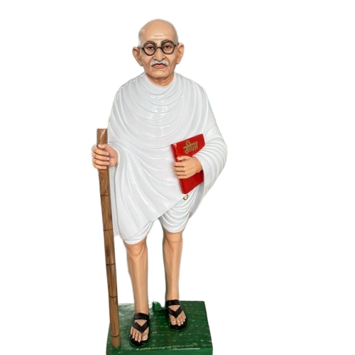 Marble Mahatma Gandhi Statue - Marble, Various Sizes, White | Lightweight, Crack Resistant, Park Use