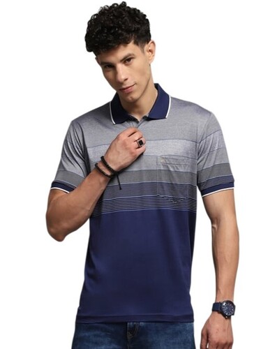 Navy Blue Collar T Shirt 