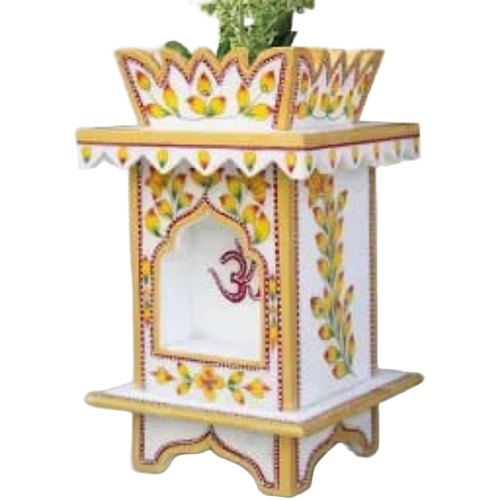 Handcrafted Marble Tulsi Stand - Customized Size, Color, Logo | Polished Religious Style