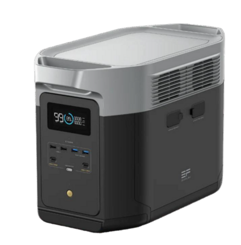 Delta 2 Max Portable Power Station - 2048Wh Capacity, Gray Black, Digital Display, Easy to Use, Industrial Power Supply
