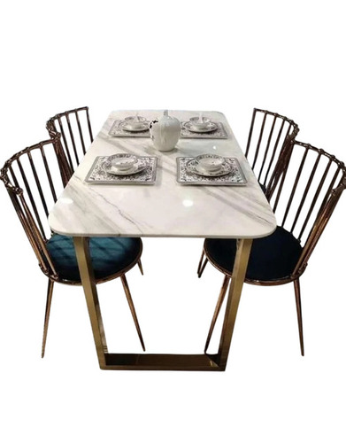 Rectangular Shape 4 Seater Dining Table Sets - Artwork: Machine Made