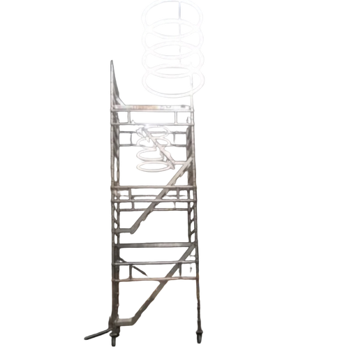Color Galvanized Aluminiummoveble Scaffolding - Aluminum Frame, Silver, Adjustable Height | Durable, Rust Resistant, Portable, Locking Wheels