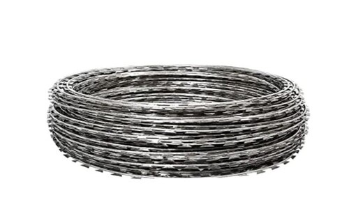 Security Concertina Coil - Iron Metal, Gray/Black, -20°C to +80°C | High Security, Sharp Edges, Rust and Corrosion Resistant, Weather Resistant, Flexible Design, Lightweight, Easy Installation