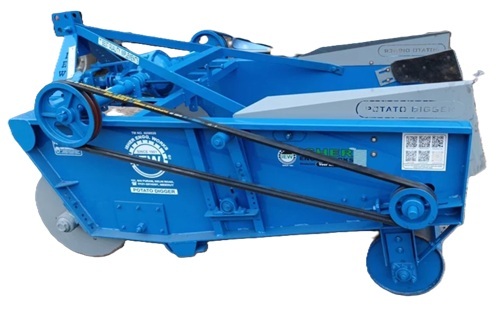 Single Net Potato Digger - Metal, 4 Feet, Bright Blue, Lightweight Frame | Durable, Easy Operation, Portable Design