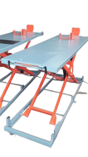 Hydraulic Back Open Type Ramp - Standard Size, Orange Blue | Heavy Duty, Strong Frame, Adjustable Height