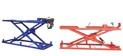 Two Wheeler Lift - Steel Hydraulic Load Bearing, Adjustable Height, Safety Lock, Portable Frame