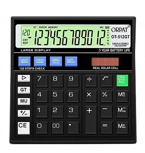 Calculaters - Plastic, Standard Size, Black, Battery & Solar Powered | Digital Display, Accurate Calculations, Memory Function, Auto Shutdown, Durable Keys
